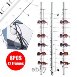 8 Pieces Eyeglasses Display Rod Sunglasses Wall-Mount Display Store Holder 1.1m
