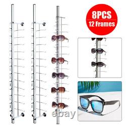 8PCs Store Glasses Rod Storage Display Rod With Lock Aluminium Alloy 110cm Silver