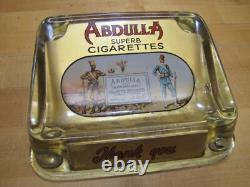 ABDULLA CIGARETTES Old Tobacco Ad ROG Glass Change Receiver Tray Cigar Sign Card