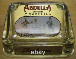 ABDULLA CIGARETTES Old Tobacco Ad ROG Glass Change Receiver Tray Cigar Sign Card