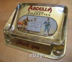 ABDULLA CIGARETTES Old Tobacco Ad ROG Glass Change Receiver Tray Cigar Sign Card