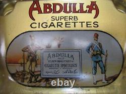 ABDULLA CIGARETTES Old Tobacco Ad ROG Glass Change Receiver Tray Cigar Sign Card