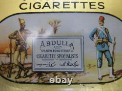 ABDULLA CIGARETTES Old Tobacco Ad ROG Glass Change Receiver Tray Cigar Sign Card