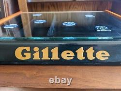 ALL ORIGINAL 1940s GILLETTE Razor Glass Top Counter Display SUPERB