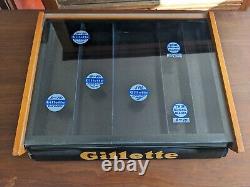 ALL ORIGINAL 1940s GILLETTE Razor Glass Top Counter Display SUPERB