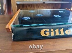 ALL ORIGINAL 1940s GILLETTE Razor Glass Top Counter Display SUPERB