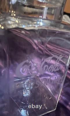 ANTIQUE COCACOLA EMBOSSED GLASS PEPSIN GUM JAR WithLID (FRANKLIN CARO CO)