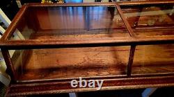 ANTIQUE COUNTRY STORE OAK & GLASS COUNTER DISPLAY CASE, c1900 SUN MFG