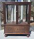 Antique Glass Wood Table Top Show Store Display Case Showcase Dovetailed