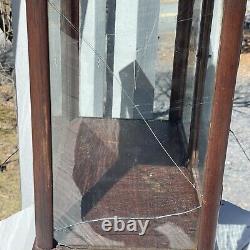 ANTIQUE GLASS WOOD TABLE TOP SHOW STORE DISPLAY CASE SHOWCASE Dovetailed