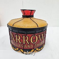 ARROW COLLARS AND SHIRTS Vintage Faux Stained Glass Advertising Lamp LIght Shade