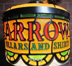 ARROW COLLARS AND SHIRTS Vintage Faux Stained Glass Advertising Lamp LIght Shade