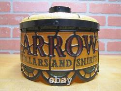 ARROW COLLARS AND SHIRTS Vintage Faux Stained Glass Advertising Lamp LIght Shade