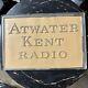 Atwater Kent Lighted Tube Radio Advertising Sign Glass Plate 10.5 X 7 Rare