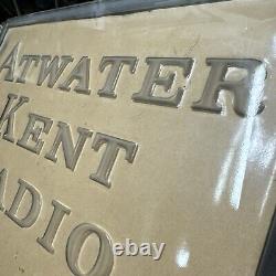 ATWATER KENT LIGHTED TUBE RADIO ADVERTISING SIGN Glass Plate 10.5 X 7 RARE