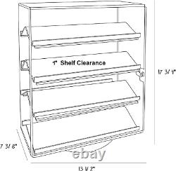 Acrylic Clear Rotating Lucite Counter Top Display with 4 Shelves and Lock