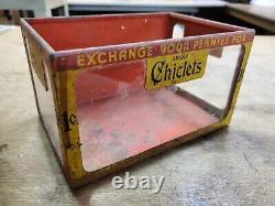 Adams Chiclets Gum Penny Candy General Store Counter Display Box Tin Litho Glass