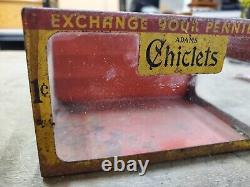 Adams Chiclets Gum Penny Candy General Store Counter Display Box Tin Litho Glass