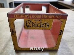 Adams Chiclets Gum Penny Candy General Store Counter Display Box Tin Litho Glass