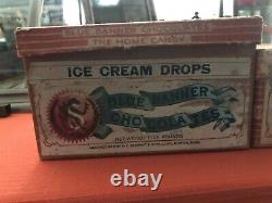 Adv Store Glass Display Box Cover Schraffts Peppermint Patties Ice Cream Drops