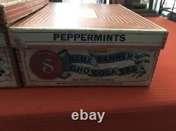 Adv Store Glass Display Box Cover Schraffts Peppermint Patties Ice Cream Drops