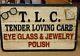 Advertising Sign For Tlc Eye Glass And Jewelry Polish, Wooden
