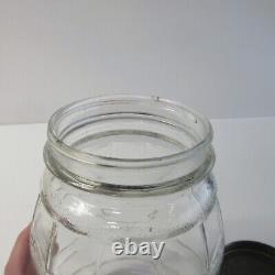 Antique 10 Inch Necco Candies Barrel Glass Jar with Lid country store display