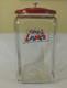 Antique 13 Large Lance Peanut Cracker Store Jar Heavy Glass 2 Logo With Metal Lid