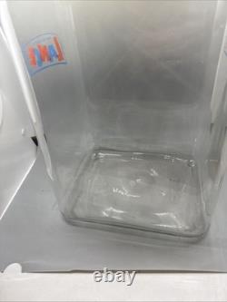 Antique 13 Large Lance Peanut Cracker Store Jar Heavy Glass 2 Logo with Metal Lid