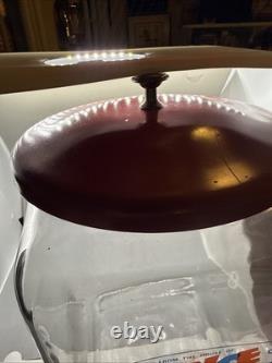 Antique 13 Large Lance Peanut Cracker Store Jar Heavy Glass 2 Logo with Metal Lid