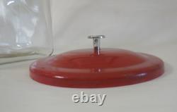 Antique 13 Large Lance Peanut Cracker Store Jar Heavy Glass 2 Logo with Metal Lid