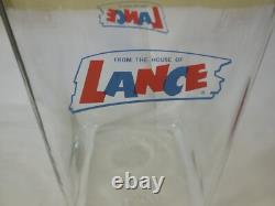 Antique 13 Large Lance Peanut Cracker Store Jar Heavy Glass 2 Logo with Metal Lid