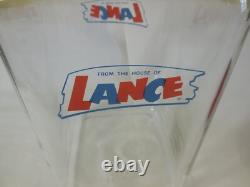 Antique 13 Large Lance Peanut Cracker Store Jar Heavy Glass 2 Logo with Metal Lid