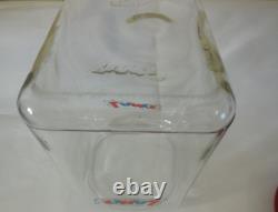 Antique 13 Large Lance Peanut Cracker Store Jar Heavy Glass 2 Logo with Metal Lid