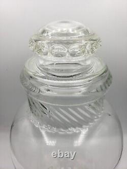 Antique 1800s Apothecary Clear Glass Candy Jar Store Display 13 withLid Tiffin