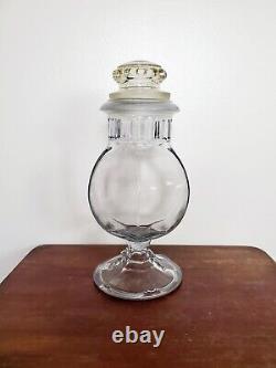 Antique 1800s Tiffin Dakota Apothecary Glass Candy Jar Store Display Hexagonal