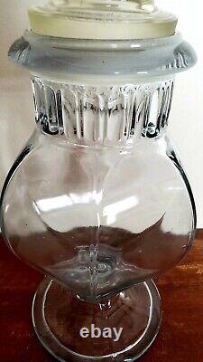 Antique 1800s Tiffin Dakota Apothecary Glass Candy Jar Store Display Hexagonal