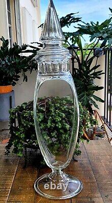 Antique 1800s Tiffin Dakota Apothecary Glass Jar Store Display 26H PRESTINE