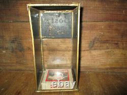 Antique 1915 Metal & Glass Boston Garters Display Case 1 Box Nos Garters