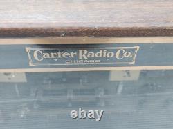 Antique 1920s Carter Radio Co. Chicago Big Advertising Light Sign Store Display