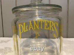 Antique 1930s Planters MR PEANUT Glass Country Store Display Advertising Jar WOW