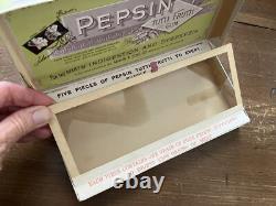 Antique ADAMS PEPSIN TUTTI FRUTTI Peppermint GUM Store Display Box Glass Lid