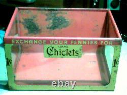 Antique Adams Chiclets Chewing Gum Country Store Tin Litho & Glass Candy Display