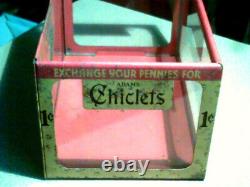 Antique Adams Chiclets Chewing Gum Country Store Tin Litho & Glass Candy Display