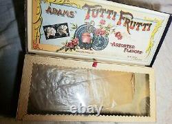 Antique Adams Tutti Frutti Chewing Gum Store Display 180 Pieces Box Glass Insert