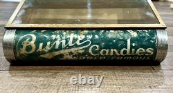 Antique BUNTE CANDY Store Display Advertising GENERAL STORE Tin & Glass RARE