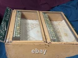 Antique BUNTE CANDY Store Display Advertising Tin/Glass GREAT CONDITION RARE