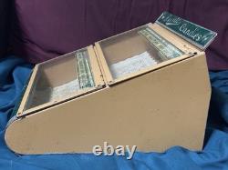 Antique BUNTE CANDY Store Display Advertising Tin/Glass GREAT CONDITION RARE