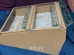 Antique BUNTE CANDY Store Display Advertising Tin/Glass GREAT CONDITION RARE