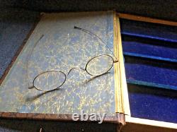 Antique Bausch and Lomb Store Display Spectacle Book & Four Pairs Eyeglasses